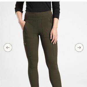 Athleta Green Headlands Hybrid Cargo Leggings - Size 6 Tall